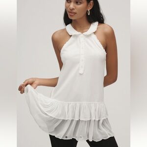 NWT Anthropologie Maeve Collared Halter Ruffled Tunic Top